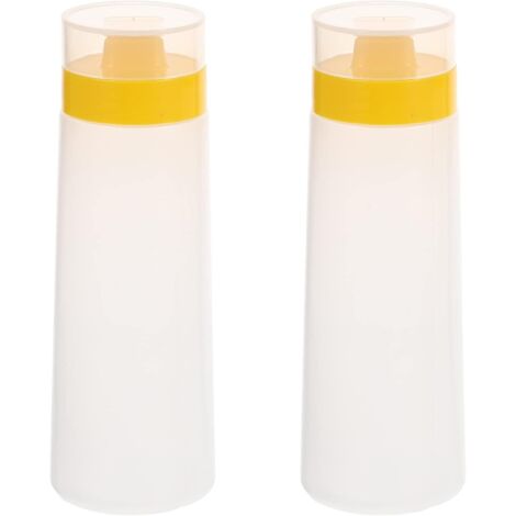 Sollbry 2 botellas exprimibles de plástico para aderezo de ensaladas de ricino (1/5)