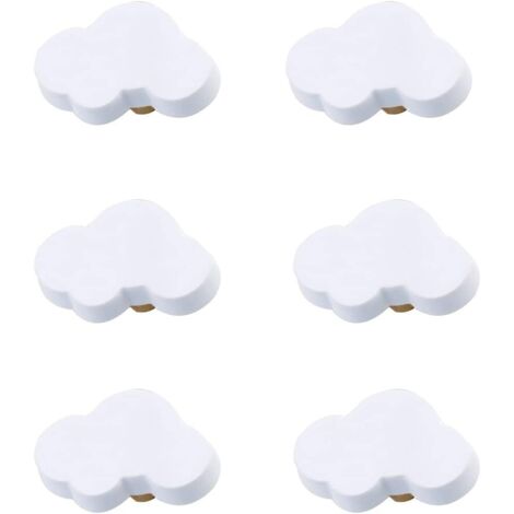 Sollbry pomos de goma suave con dibujos animados para cajones de niños, niñas y niños, armarios, juguetes y estanterías (nube) (1/5)
