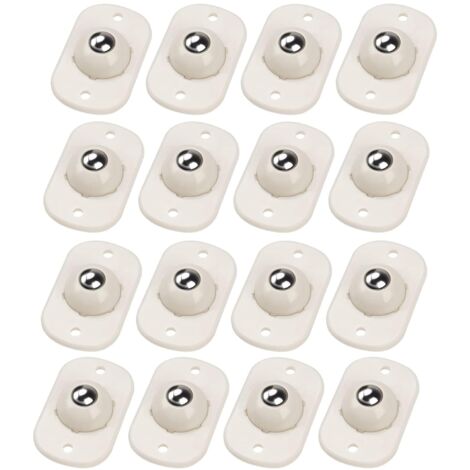 Sollbry Mini ruedas autoadhesivas, ruedas de vástago, rodamiento, rueda universal giratoria de 360°, polea adhesiva para cubo de basura, caja de almacenamiento y muebles pequeños (blancas, giratorias) (1/2)