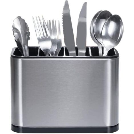 Sollbry Escurridor de cubiertos, organizador de utensilios, soporte para utensilios de cocina, 4 compartimentos, para organizar encimeras de cocina, guardar platos y utensilios de cocina. (1/5)
