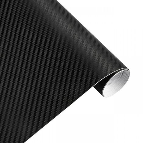 Sollbry Envoltura de fibra de carbono negra 3D, pegatinas decorativas para envolver autos y motocicletas en negro mate, ideal para exteriores e interiores de automóviles, 30 x 12,8 m.