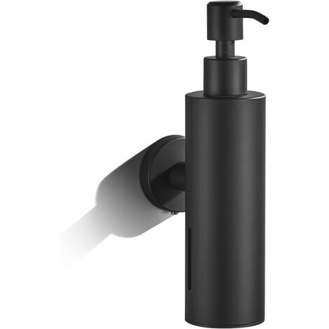 Sollbry Dispensador de jabón de pared, dispensador de jabón con bomba de acero inoxidable, dispensador de jabón de pared negro para baño (1/3)
