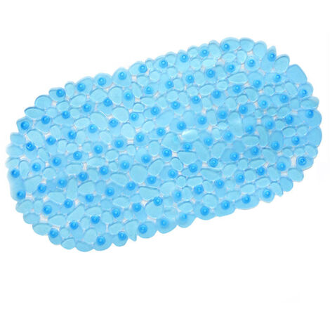 Sollbry 66 cm x 36 cm, moderno azul transparente, impermeable, antideslizante, de secado rápido, resistente a la suciedad, perfecto para baño, bañera y ducha. (1/3)