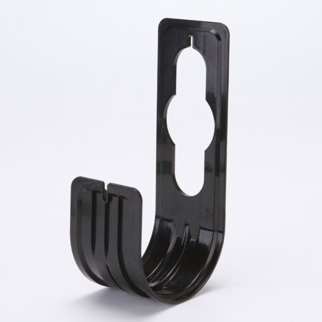 Sollbry Soporte para manguera de jardín, gancho para manguera de jardín, de acero, para exteriores, color negro. (1/4)