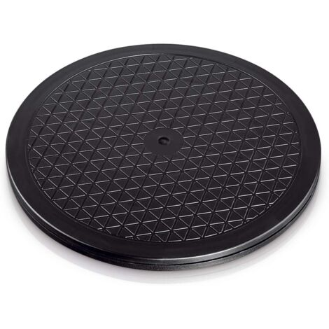 Sollbry Bandeja Redonda Universal (40 cm, Tamaño XL, Peso soportado 100 kg (ideal para TV, Altavoces, pantallas, Electrodomésticos de cocina) Negra