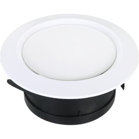 Sollbry Rejilla de ventilación redonda de 5 pulgadas, difusor de techo ABS ajustable con rejilla para baño, cocina y sala de estar, color blanco (1/5)