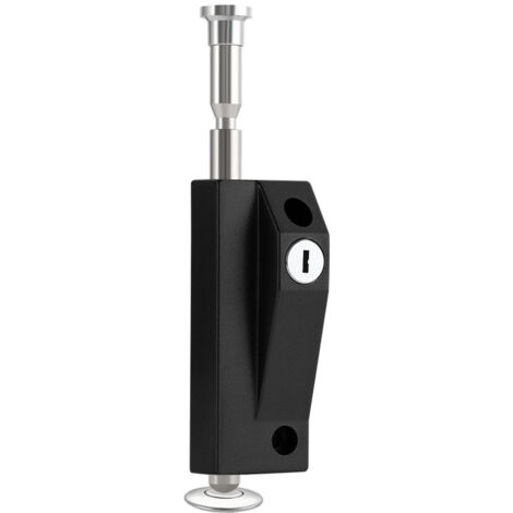Sollbry Cerradura multiusos para puerta de garaje, universal, con 2 llaves, para uso interior y exterior, color negro. (1/4)