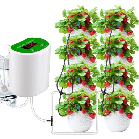 Sollbry Kit de riego automático por goteo, sistema de riego automático para plantas de interior, kit de riego DIY con carga USB, sistema de riego automático por goteo. (1/5)