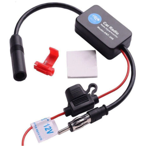 Sollbry Amplificador de señal de radio para coche, antena de señal estéreo FM/AM para coche, amplificador de señal aérea de 12 V (1/5)