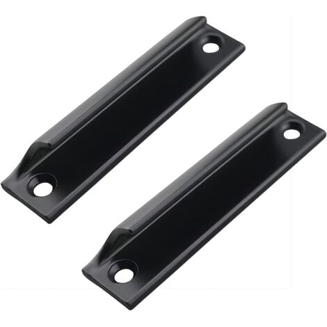 Sollbry tiradores para puertas correderas, tiradores ocultos negros para muebles, tiradores para puertas de balcón, tiradores empotrados para puertas correderas, tiradores para cajones de 90 mm. (1/4)