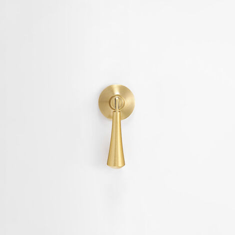 Sollbry Paquete de 2 tiradores de lágrima en oro macizo cepillado para gabinetes, cajones, puertas y muebles decorativos. (1/5)