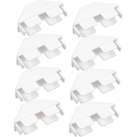 Sollbry 8 piezas de tapas para cercas, accesorios para postes de cerca, tapas para postes de barandilla, soportes para postes de cerca, tapas para postes de terraza, PVC blanco, 7,6 x 4 x 2,2 cm (1/5)