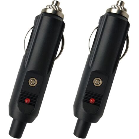 Sollbry Adaptador macho para encendedor de cigarrillos, conector para encendedor de cigarrillos, paquete de 2 conectores macho para encendedor de cigarrillos de 15 A. (1/5)