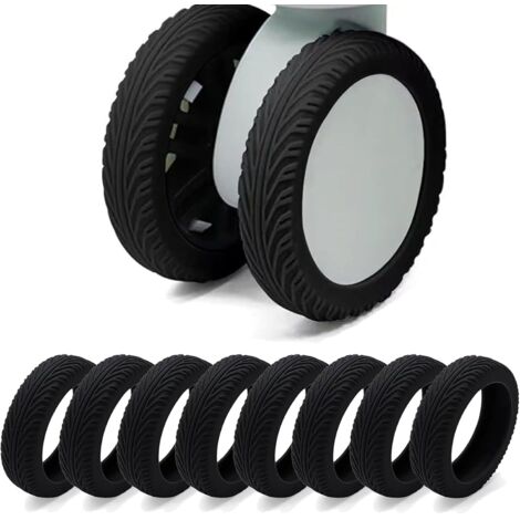 Sollbry 8 fundas protectoras para equipaje, funda protectora de silicona para ruedas de equipaje, se adapta a la mayoría de maletas.