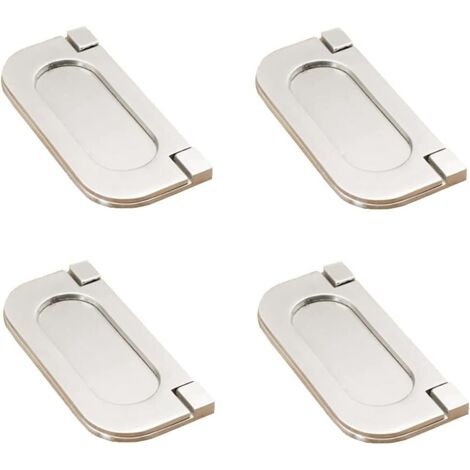 Sollbry Manijas invisibles, 4 piezas, perillas de acero para cajón, manijas invisibles, manijas para muebles, manijas rectangulares para cajón, manijas para muebles de cocina, manijas para gabinetes.