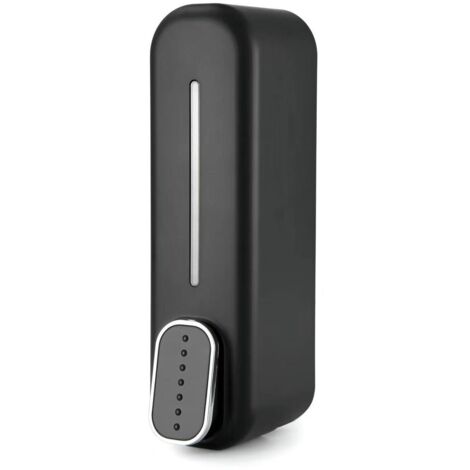 Sollbry Dispensador de jabón de 350 ml, manual de ABS para ducha de pared, rellenable, para inodoro, baño y hotel (21 x 6 x 7,5 cm, negro) (1/4)