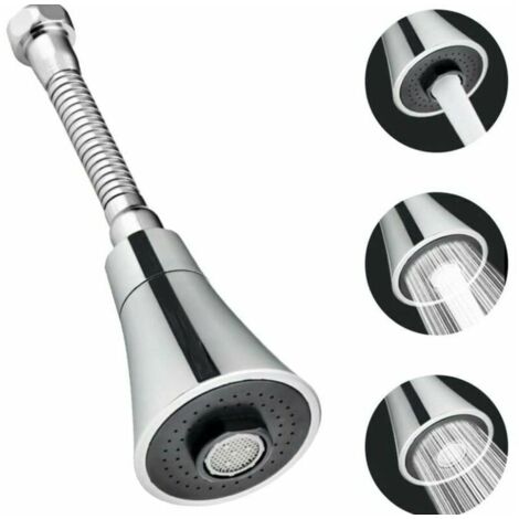 Sollbry Cabezal de grifo de cocina de 19 x 6 cm, rociador giratorio de 360°, filtro ahorrador de agua, antisalpicaduras, 3 modos para cocina, baño y cocina. (1/5)