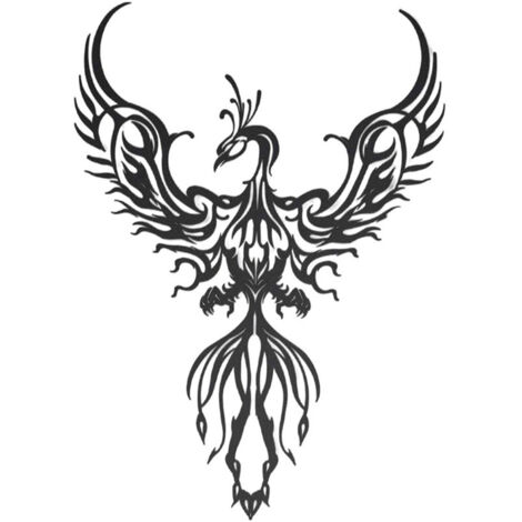 Sollbry Decoración de pared de metal con fénix, 21 x 30 cm, hierro negro, escultura colgante de fénix, escultura de pájaro moderna. (1/5)