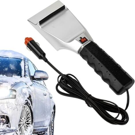 Sollbry Raspador de nieve eléctrico para coche, raspador de hielo con calefacción para invierno, quitanieves para ventanas de 12 V, herramienta para quitar nieve, pala de hielo, raspador calefactado p