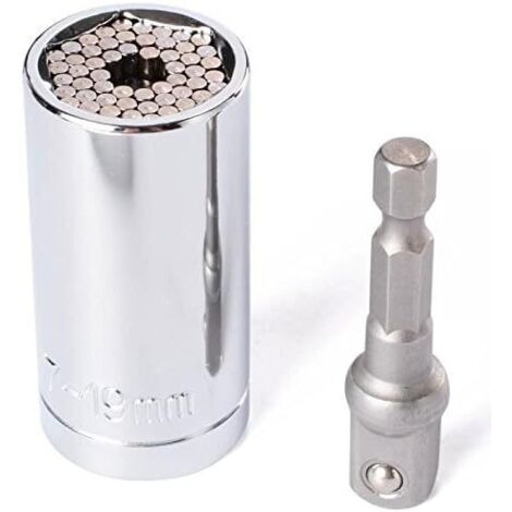 Sollbry Dado universal para llave de carraca o taladro de diámetro de 7 a 19 mm Adaptabilidad Varios tamaños Tornillos y pernos Herramienta multiusos para bricolaje