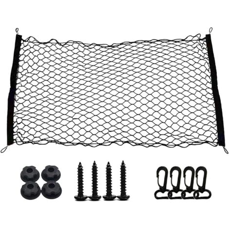 Sollbry Red de almacenamiento para maletero de coche, 90 x 40 cm, se adapta a la mayoría de los maleteros de coche, red de almacenamiento fija súper elástica para equipaje. (1/5)