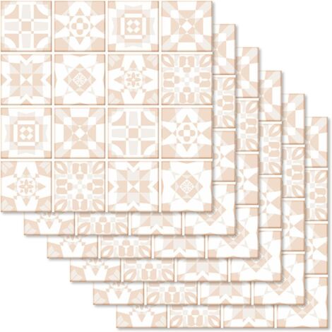 Sollbry 30 pegatinas autoadhesivas para azulejos, impermeables, de mármol, para decoración de pared, para cocina y baño, 20 x 20 cm (Mandala)
