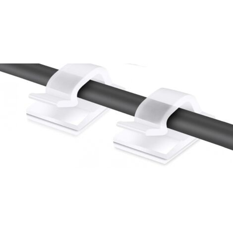 Sollbry Paquete de 100 clips para cables, gestión de cables adhesiva, bridas autoadhesivas, organizador de bridas, ganchos para fijar cables (1/5)