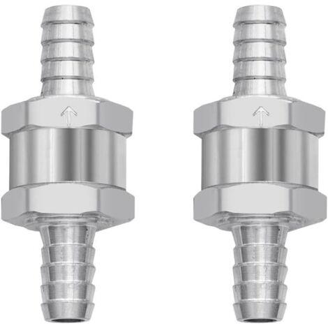 Sollbry Válvula de retención (2 unidades, 8 mm), de aleación de aluminio, unidireccional, antirretorno para carburador, diésel, gasolina, sistemas de combustible de baja presión. (1/4)