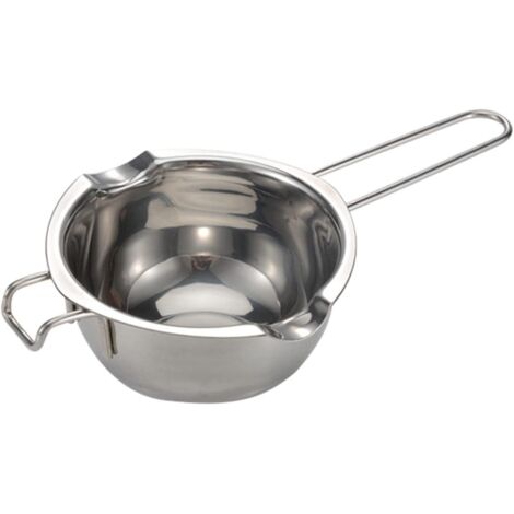 Sollbry Olla para fundir chocolate, de acero inoxidable, apta para hacer dulces de chocolate (plateada) (1/5)