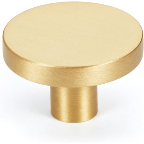 Sollbry Paquete de 12 pomos dorados para armario de cocina, tiradores de latón macizo para cajón de tocador, tiradores redondos minimalistas para armario de baño, herrajes modernos para muebles. (1/4)