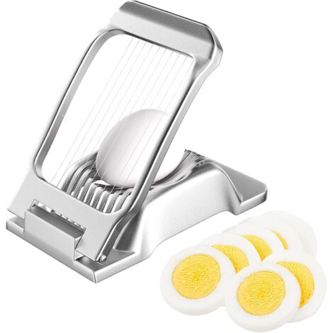 Sollbry Cortador de huevos profesional, de aluminio resistente, apto para lavavajillas, con alambres tensados individualmente y estables para huevos, kiwis, fresas y alimentos blandos. (1/5)