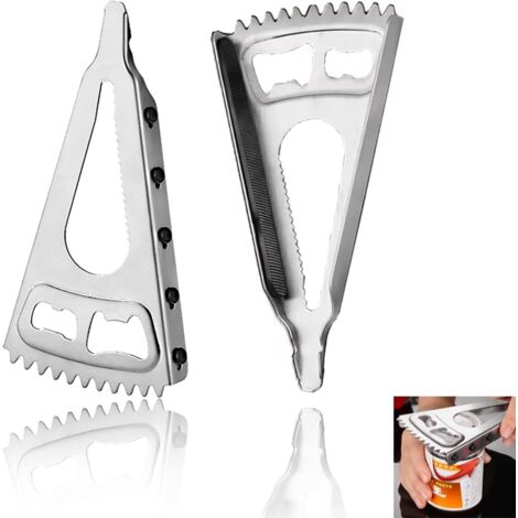 Sollbry Abrelatas manual multifuncional de acero inoxidable (2 unidades), antideslizante, ideal para manos lesionadas, artritis, ancianos y mujeres. (1/5)