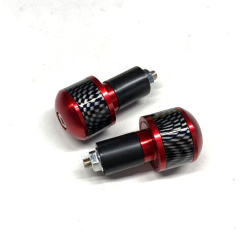 Sollbry Tapones para manillar de motocicleta, 1 par, universales, de aleación de aluminio, para manillar de 1,3 cm de diámetro interior, color rojo. (1/3)