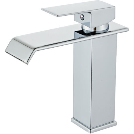 Sollbry Grifo de lavabo en cascada, grifo de baño con agua fría y caliente, grifo mezclador de acero inoxidable 304 de alta calidad, grifos de baño de diseño elegante. (1/5)