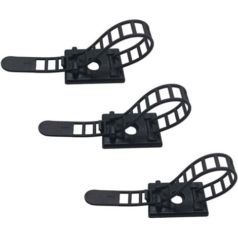 Sollbry Paquete de 25 clips adhesivos para cables: bridas ajustables y reutilizables para la gestión de cables, clips resistentes para la organización del hogar, la oficina y el bricolaje. (1/5)