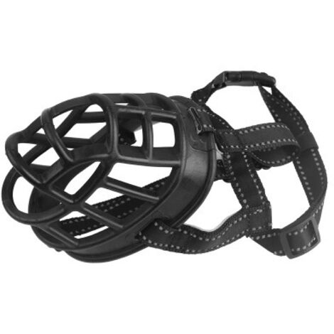Sollbry Bozal para perro, bozal para circunferencia de cabeza 47-61cm, evita mordeduras, limpieza, permite jadear, beber, protector bucal para perro. (1/3)