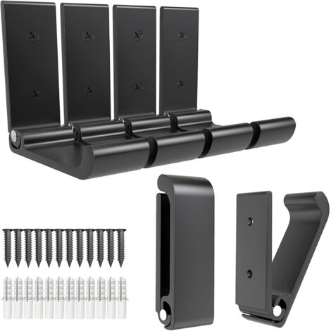 Sollbry Gancho plegable para capó de 6 piezas de 3 '', gancho plegable negro de aleación de aluminio, gancho de pared para montaje en pared, 12 tornillos para colgar abrigos, bolsos, sombreros, toalla (1/5)