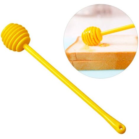 Sollbry Cuchara de plástico para miel (17,2 cm), accesorio de cocina, mezclador de miel (1/4)