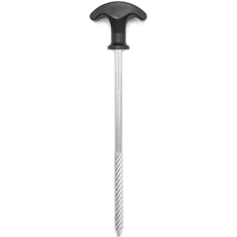 Sollbry Estacas para tienda de campaña mejoradas, atornillables para jardín, camping, viajes y exteriores, 10 unidades (210 × 7 mm) (1/3)