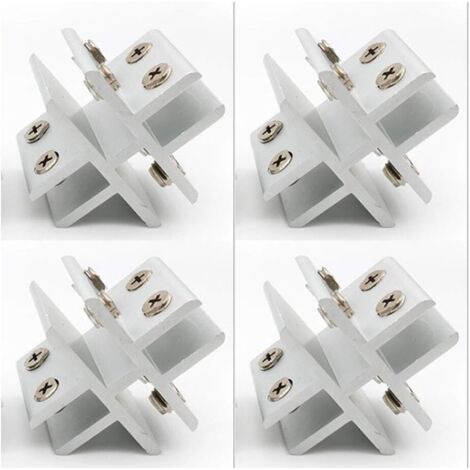 Sollbry Juego de 4 abrazaderas de cristal en forma de cruz con soporte para cristales en 4 paneles laterales, ducha, mesas, paneles, sujeción 10-12 mm (1/5)
