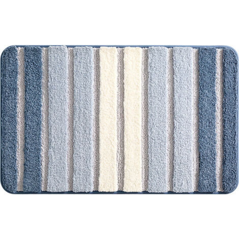 Sollbry Alfombra de baño antideslizante, extra suave, lavable a máquina, absorbente de agua, 50 x 80 cm, azul (1/4)