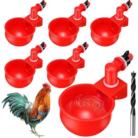 Sollbry Bebederos para pollos, bebederos automáticos para pollos, bebederos automáticos para pollos, kit de 6 piezas para hacer uno mismo, bebederos automáticos para aves de corral. (1/5)