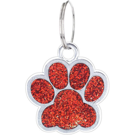 Sollbry Bonitas etiquetas personalizadas para mascotas, para gatos y perros: con purpurina, personalizables, con dijes para collar y para perro (rojas) (1/3)
