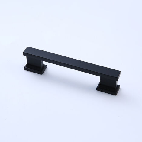 Sollbry 2 manijas para puerta de ducha, paso de orificio de 76 mm, manija para mampara de ducha, manija para puerta de vidrio arqueada, negro mate, sólida, longitud de 101 mm