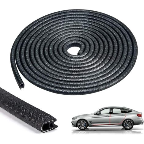 Sollbry Protectores de borde para puerta de coche, 10 m, sello de goma en forma de U, protección anticolisión (10 m, negro) (1/5)