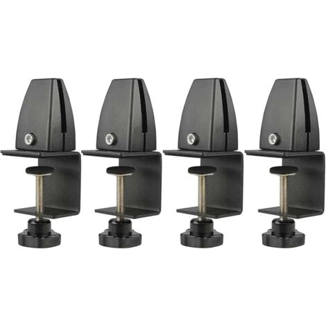 Sollbry 4 abrazaderas ajustables de aleación de aluminio para vidrio, abrazadera de plexiglás para mesa, soporte divisor de pantalla para oficinas, bibliotecas, aulas y centros de exámenes. (1/5)