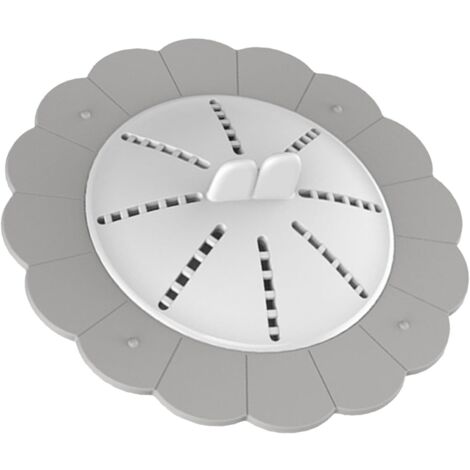 Sollbry tapón de drenaje antiobstrucción, fácil de instalar y usar, multifuncional, filtra eficazmente los residuos, apto para cocina y baño (gris, 14 cm) (1/3)