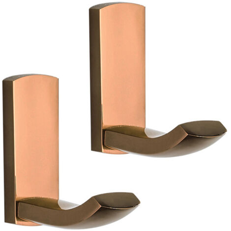 Sollbry Juego de 2 ganchos de pared de latón para baño (oro rosa) (1/4)