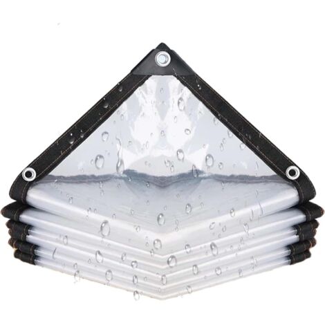 Sollbry Lona impermeable transparente de 1 x 2 m con ojales, lona impermeable para gallineros, lonas de plástico transparente para exteriores, lonas protectoras a prueba de polvo y lluvia. (1/5)