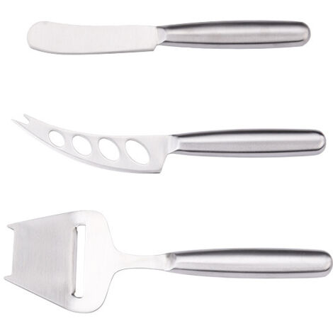 Sollbry Juego de 3 cuchillos para queso, cuchillos para mantequilla, aptos para cortar queso en trozos pequeños (3 tipos) (1/5)